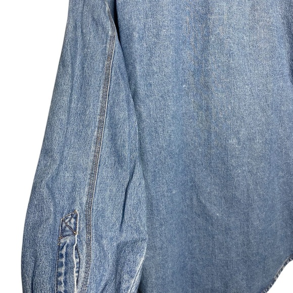 Ary Cooper vintage SOFT 100%COTTON denim shirt with flannel edged collar size M - Picture 4 of 9